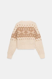 BRUSHED EFFECT JACQUARD KNIT JUMPER