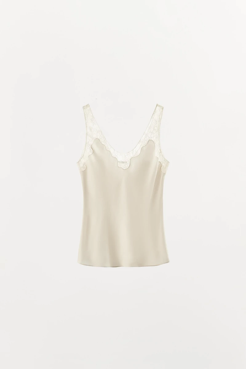 SATIN LACE CAMISOLE TOP