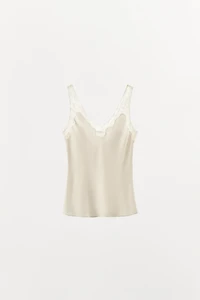 SATIN LACE CAMISOLE TOP