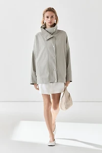 Cotton blend high neck jacket