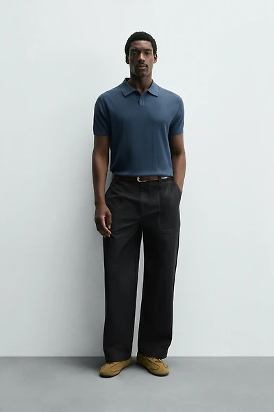 RIB KNIT POLO SHIRT