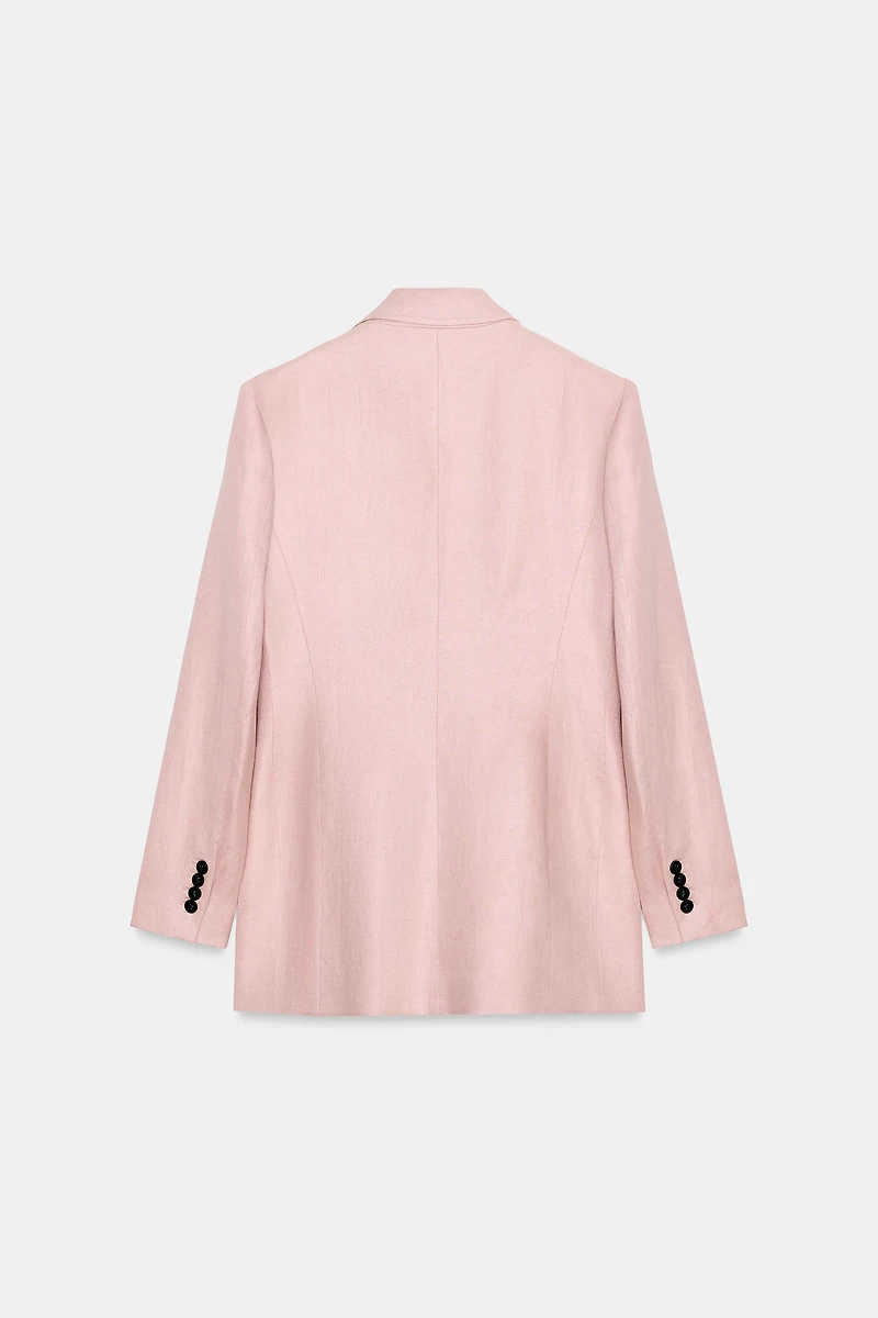 100% LINEN DOUBLE-BREASTED BLAZER