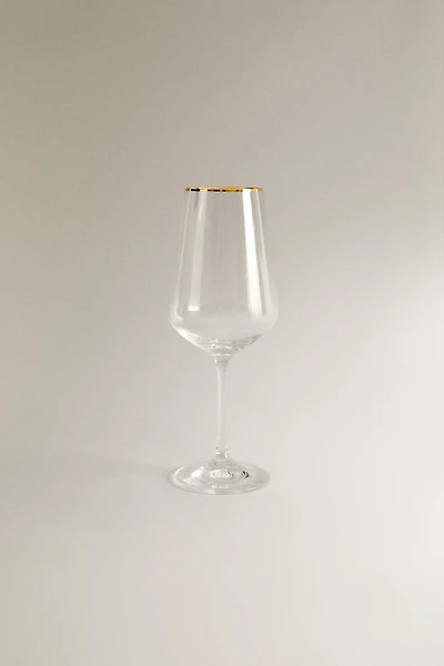 BOHEMIA CRYSTAL GLASS WITH A GOLDEN RIM