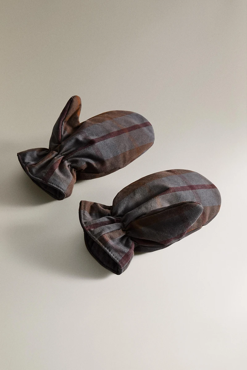 MOUFLE ENFANT CARREAUX TARTAN