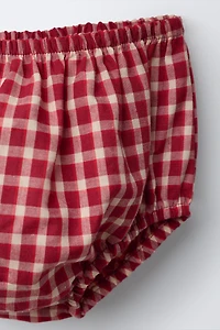 ROBE ET CULOTTE À CARREAUX AVEC DÉTAIL BRODÉ