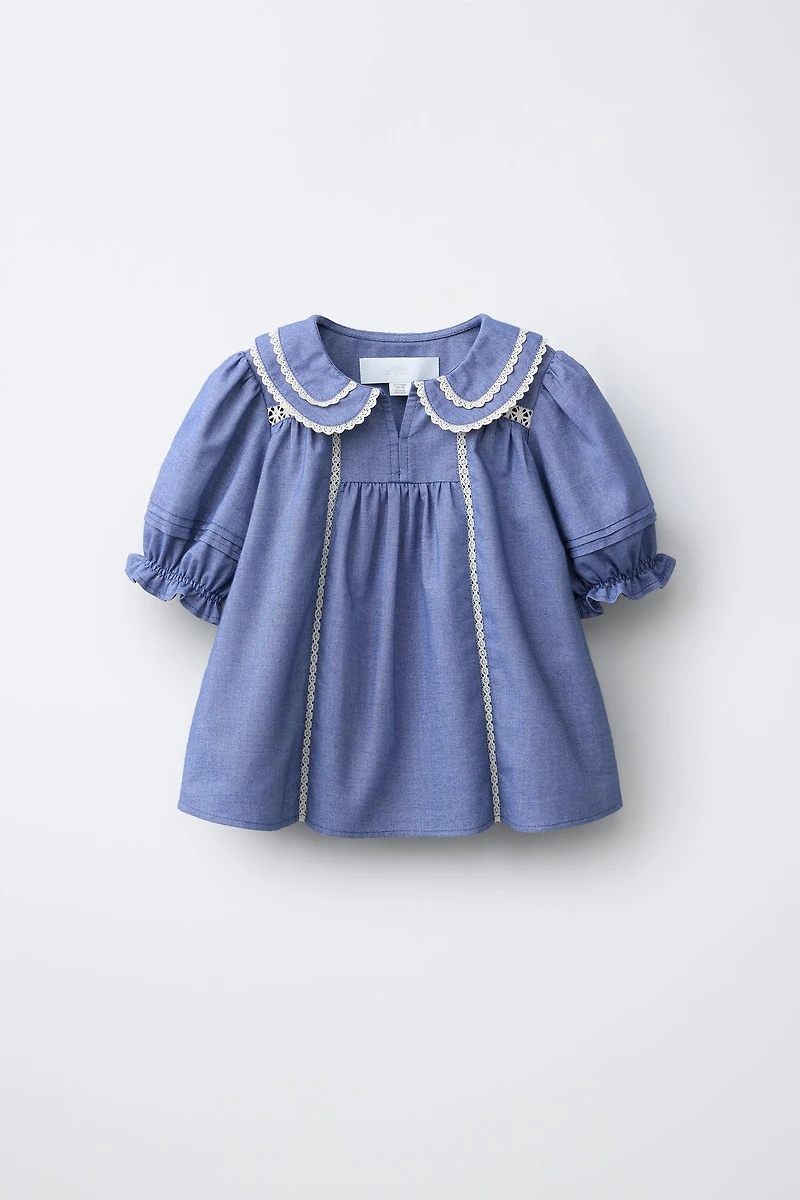 CONTRAST LACE BLOUSE