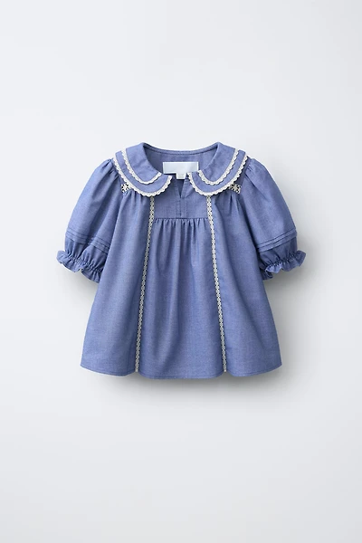 CONTRAST LACE BLOUSE