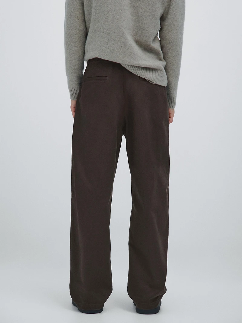 100% cotton wide-leg trousers