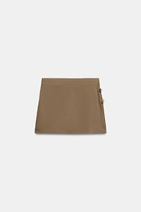 LINEN SKORT WITH BEAD EMBELLISHMENTS
