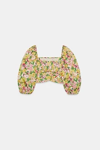 FLORAL PRINT TOP WITH BOW