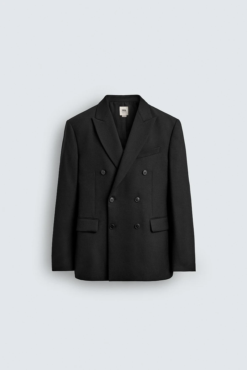LIMITED EDITION WOOL BLEND DOUBLE BREASTED SUIT BLAZER