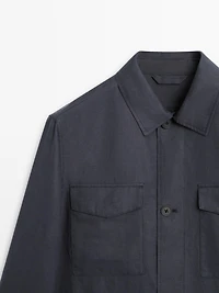 Veste légère en lin avec poches