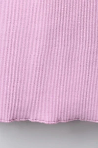 EMBROIDERED RIBBED SLEEVELESS T-SHIRT