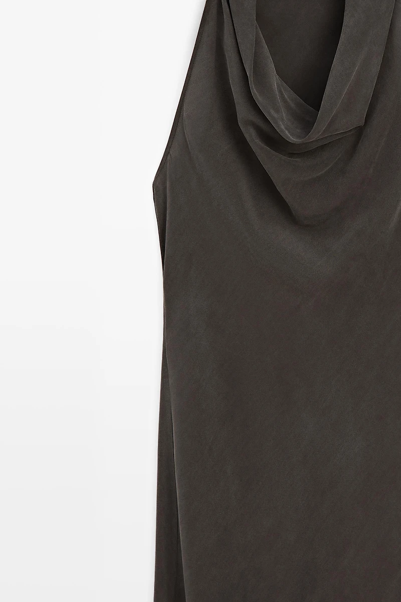 Midi dress with cowl neckline