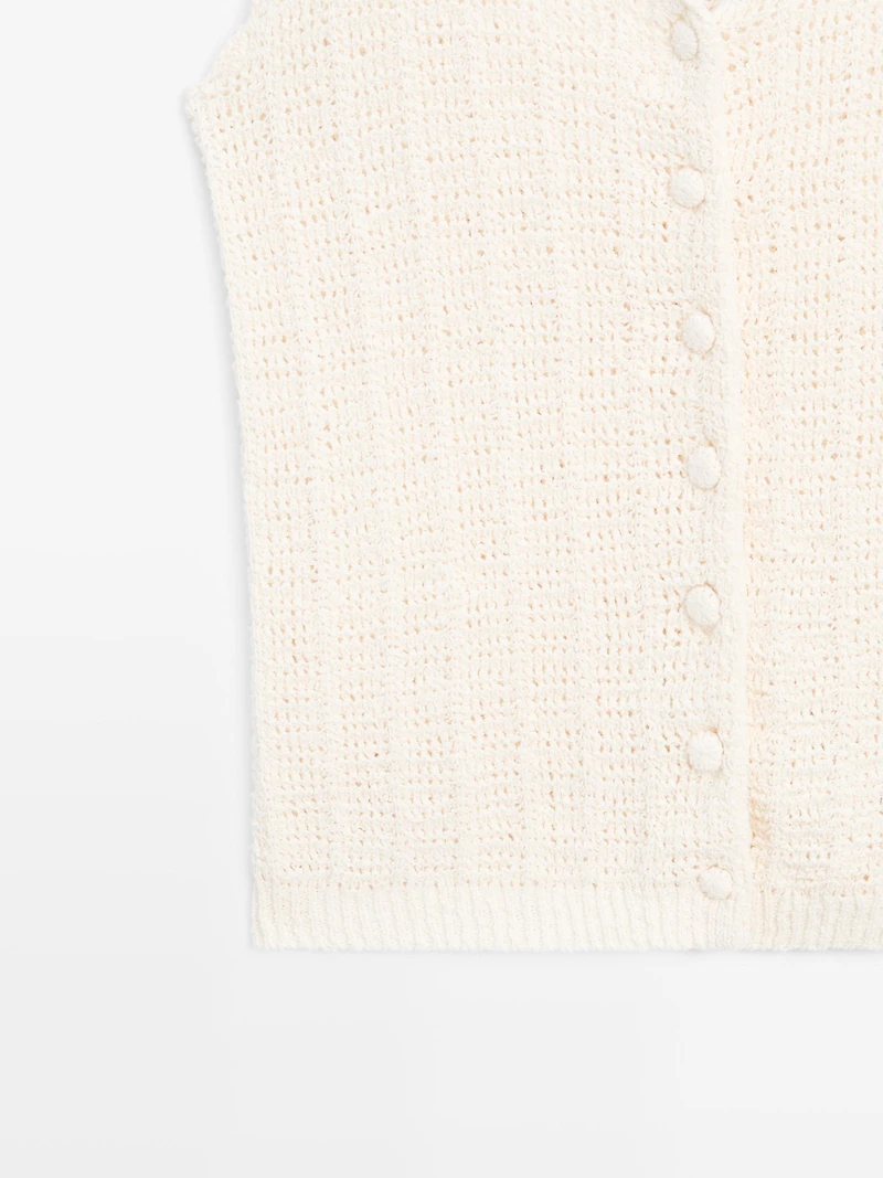 Crochet top with button details