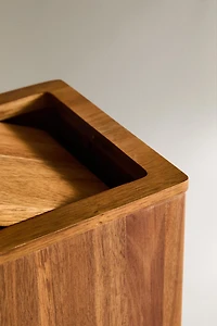 SQUARE WOODEN BATHROOM BIN