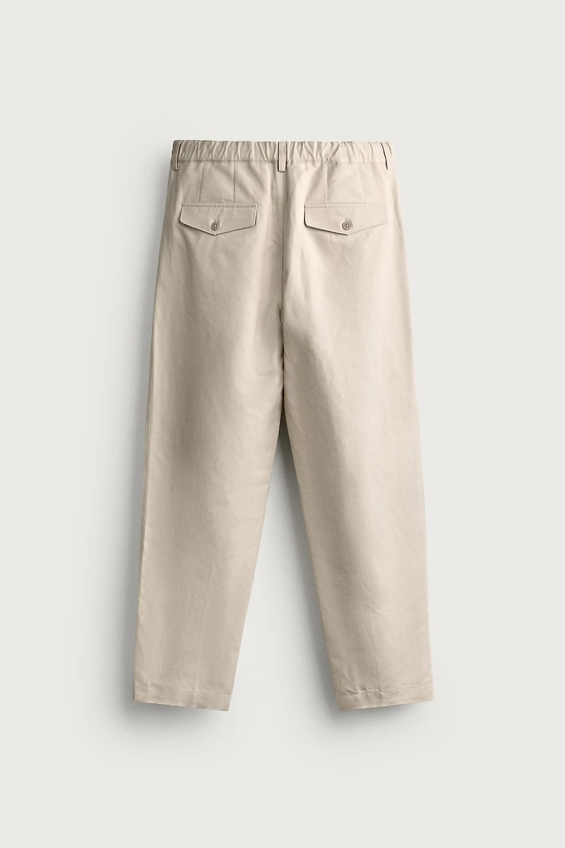 COTTON-LINEN RELAXED FIT PANTS
