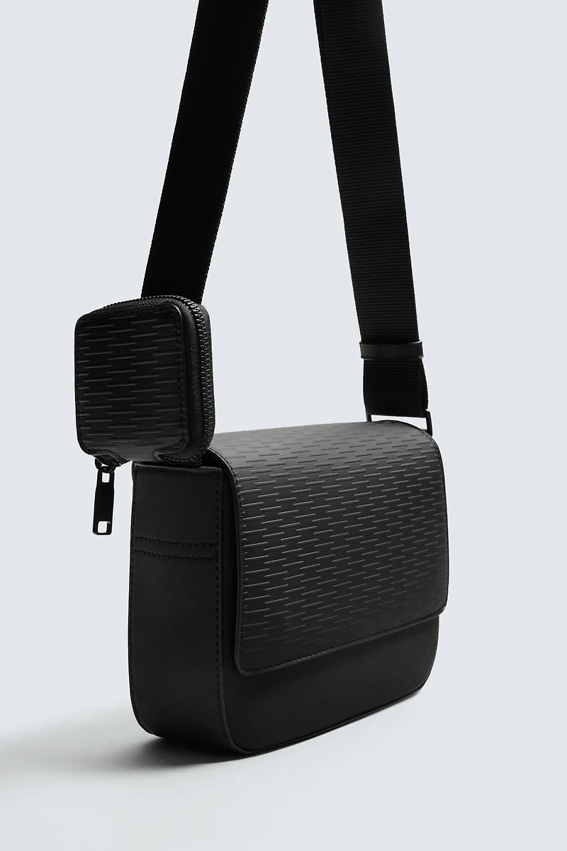 RUBBERIZED TEXTURED CROSSBODY BAG