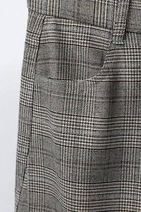 WARM PLAID BARREL PANTS