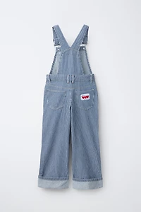 LONG STRIPED DENIM OVERALLS