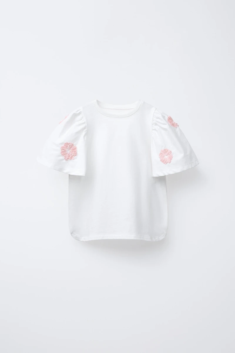 EMBROIDERED FLORAL COMBINATION BLOUSE