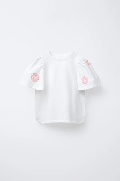 EMBROIDERED FLORAL COMBINATION BLOUSE