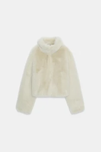 MANTEAU COURT EFFET FOURRURE AVEC BRANDENBOURGS