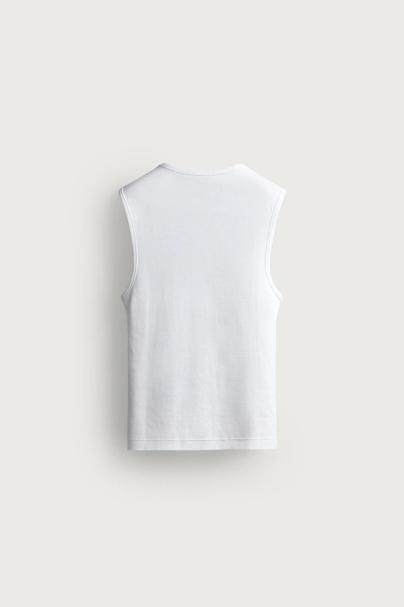 T-SHIRT DÉBARDEUR CÔTELÉ