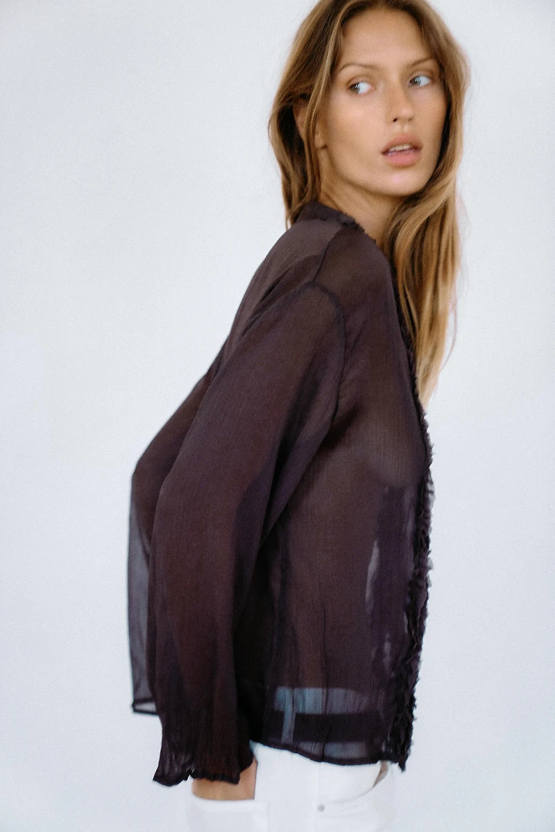 BLOUSE À VOLANTS