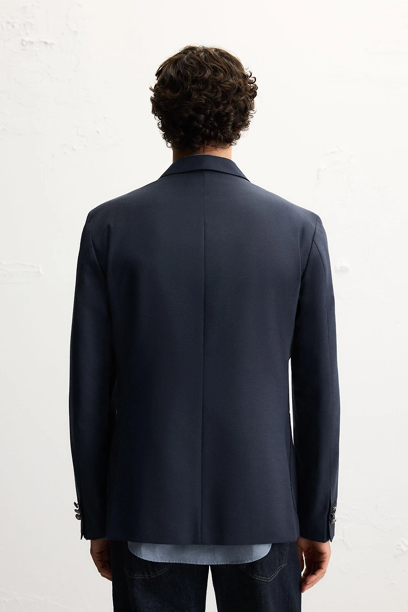 WOOL BLEND DOUBLE BREASTED BLAZER