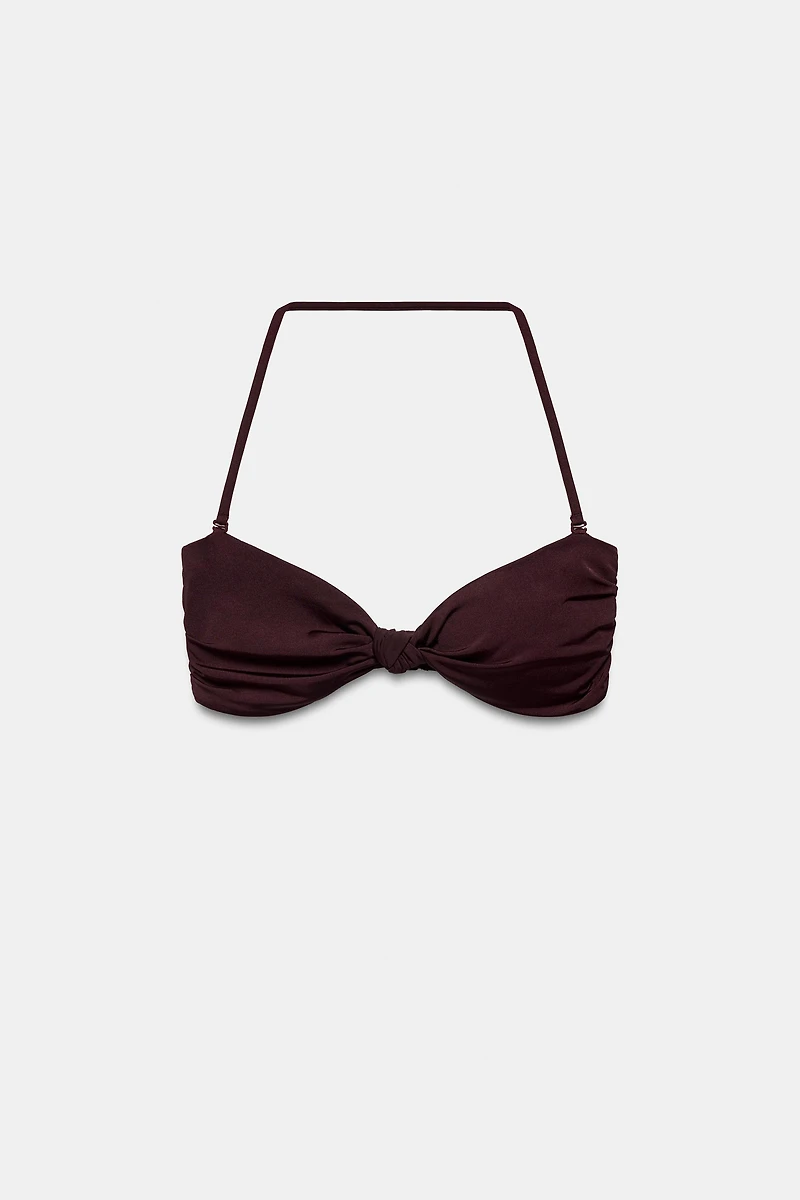 KNOTTED BANDEAU BIKINI TOP