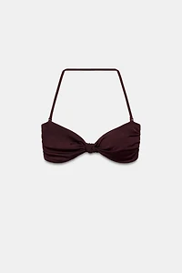 KNOTTED BANDEAU BIKINI TOP