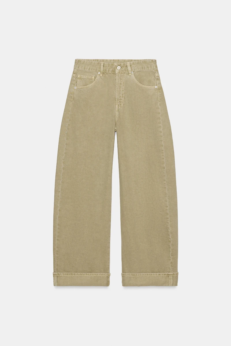 TRF MID-RISE FOLDED BAGGY JEANS