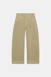TRF MID-RISE FOLDED BAGGY JEANS