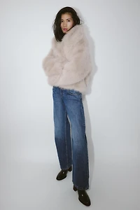 SHORT FAUX FUR TOGGLE COAT
