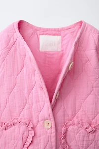 QUILTED JACKET WITH HEART POCKETS