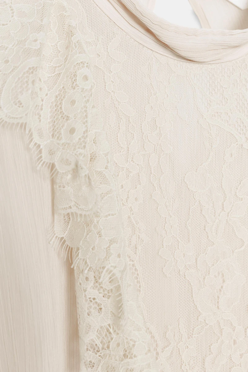 ROBE MIDI DENTELLE CEINTURE