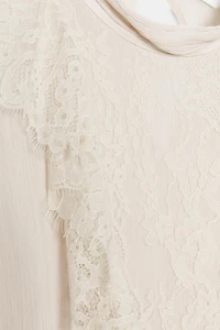 ROBE MIDI DENTELLE CEINTURE