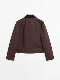 Short jacket with corduroy collar detail
