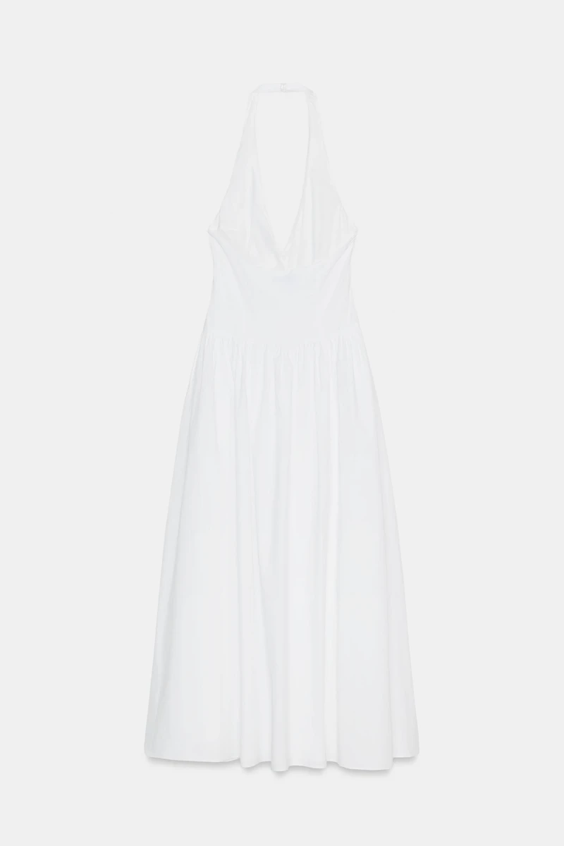 POPLIN HALTER DRESS