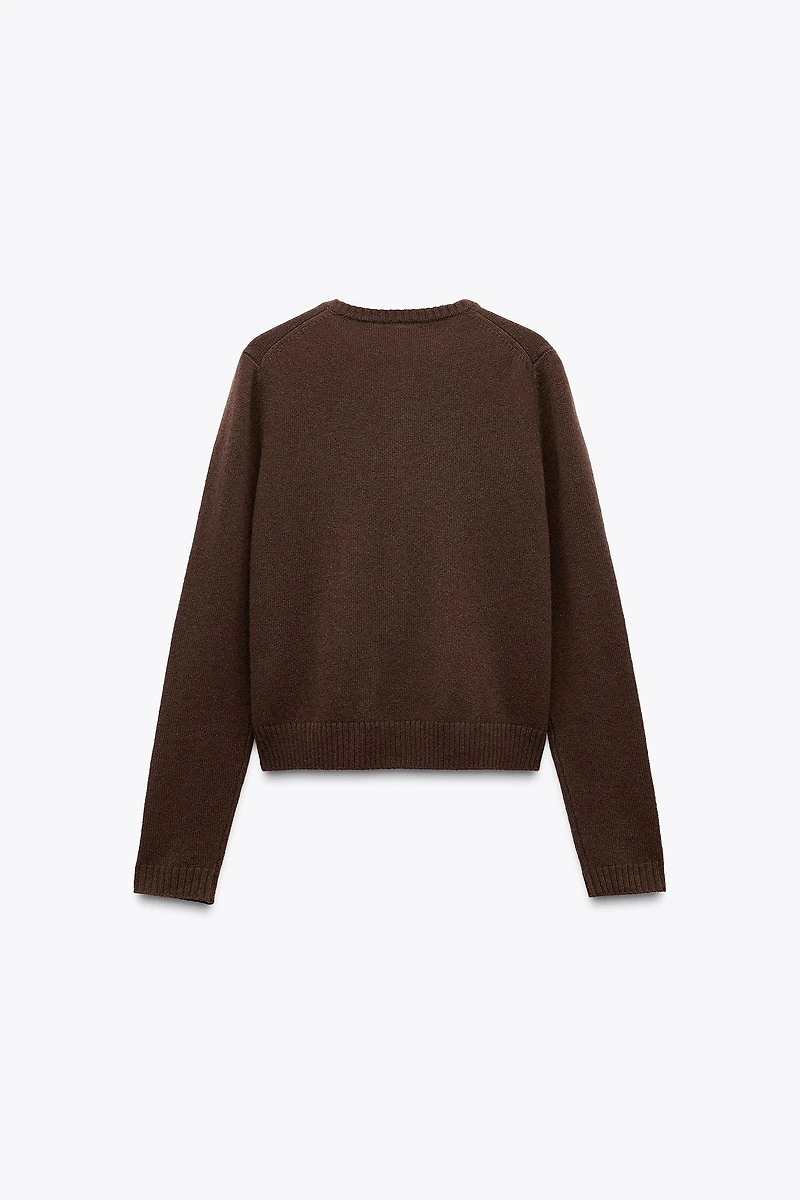BASIC 100% WOOL CARDIGAN