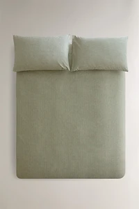 HOUSSE DE COUETTE FLANELLE RAYURES RÉVERSIBLE