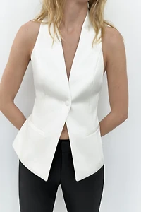 SATIN HALTER VEST