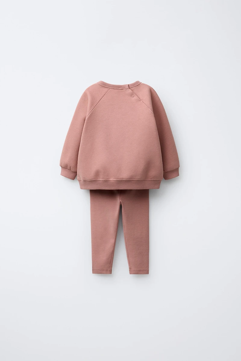 PLAIN SWEATSHIRT AND LEGGING SET