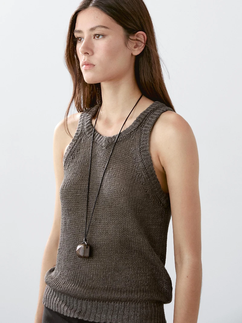 100% linen knit top
