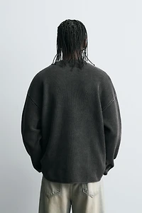 WAFFLE TEXTURED SWEATER