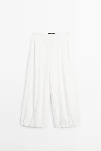 Flowing sarouel trousers with textured detail