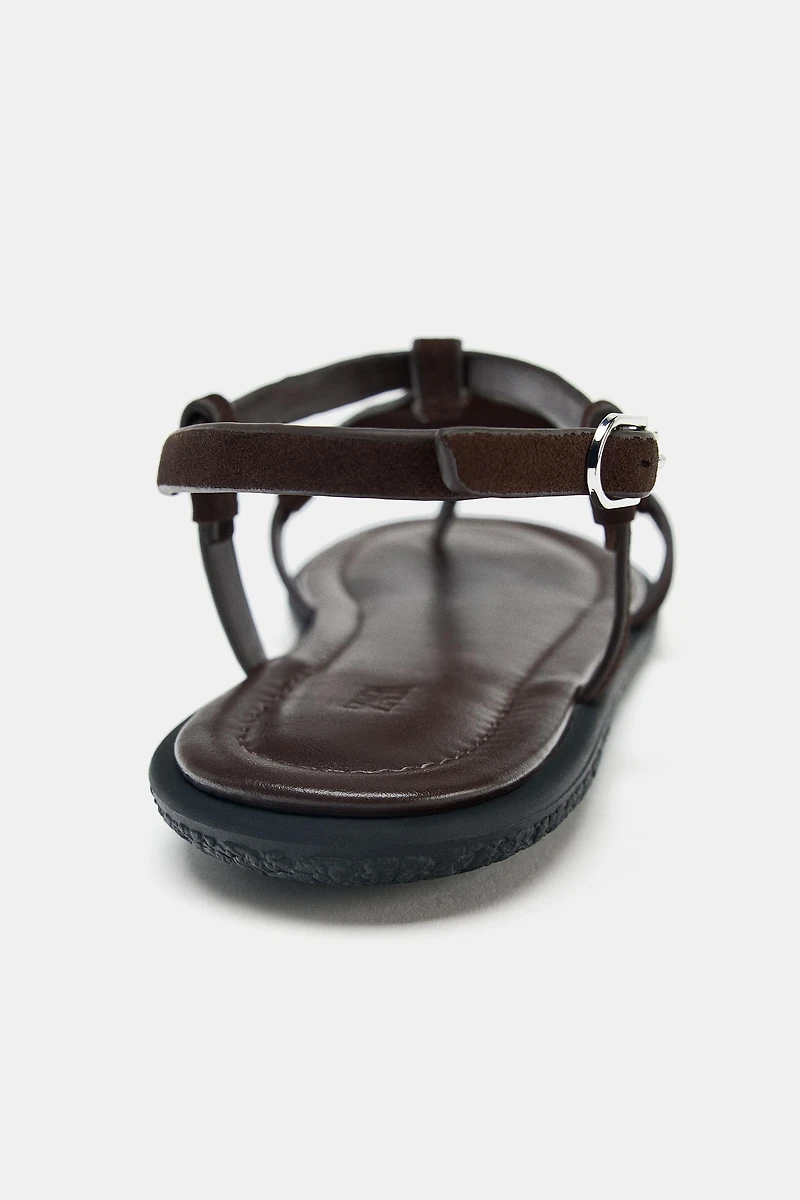 ANIMAL PRINT FURRY LEATHER SANDALS