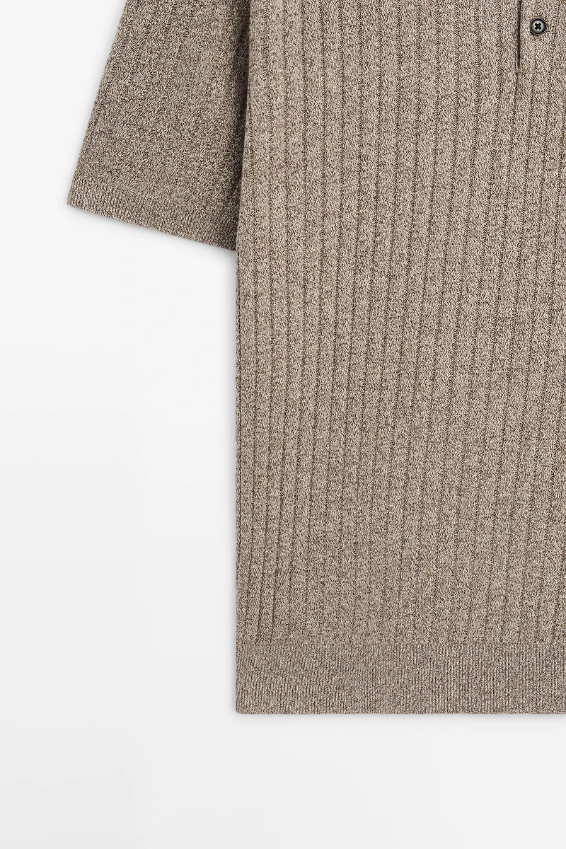 Pull en maille 100 % coton à col polo