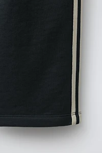 ZIP SWEATSHIRT AND WIDE LEG PANTS SET WITH CONTRAST STRIPES